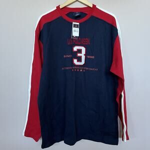 Vintage Men's U.S. Polo Assn. Long Sleeve Shirt Red/White/Blue Sz XL #11 5403Z5